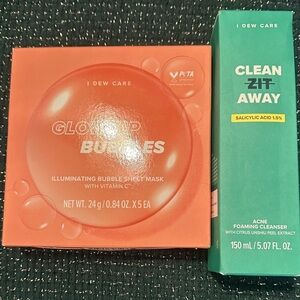 I Dew Care - Glow Up Bubbles Illuminating Bubble Sheet Mask & Clean Zit Away NIB